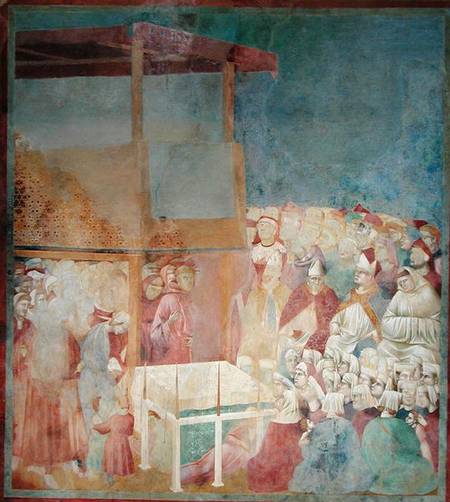 Pope Gregory IX Canonising St. Francis in 1228 von Giotto (di Bondone)