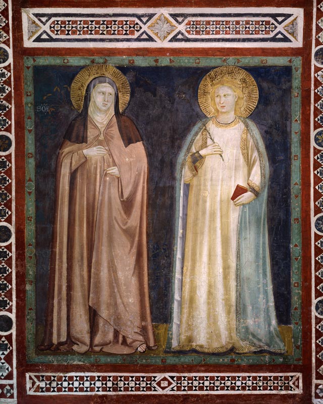 Die Heiligen Klara und Elisabeth von Giotto (Schule)
