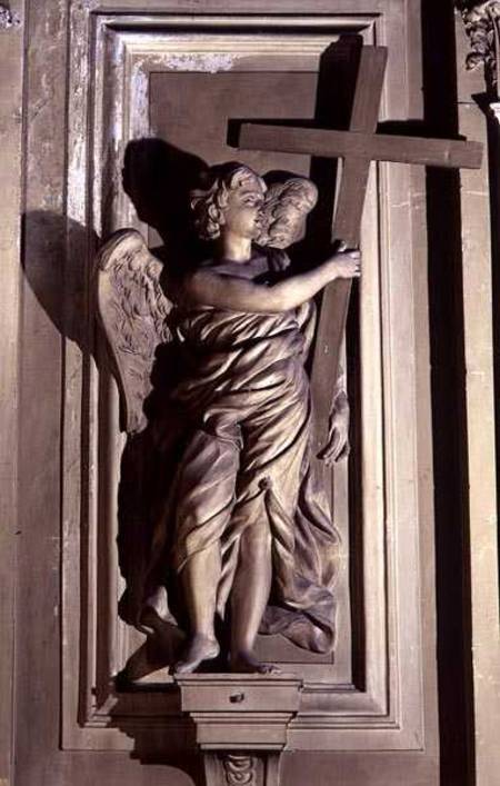 Statue of an angel with a cross von Giovanni Battista Ciceri