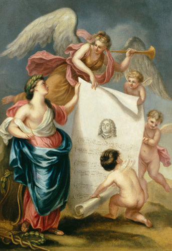 Allegorical study for a memorial print of Handel von Giovanni Battista Cipriani