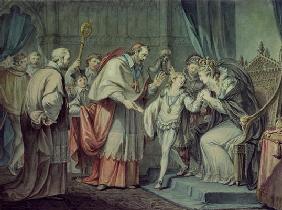 Richard, Duke of York, taking leave of his Mother, Elizabeth Woodville, in the Sanctuary, Westminste 16th