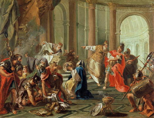 Crassus Ransacks the Temple of Jerusalem, 1743 (oil on canvas) von Giovanni Battista Pittoni