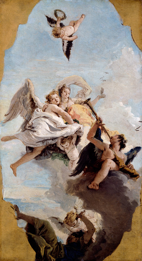 Fortitude and Wisdom, or Wisdom putting Ignorance to Flight, modello for a ceiling fresco in the Vil von Giovanni Battista Tiepolo