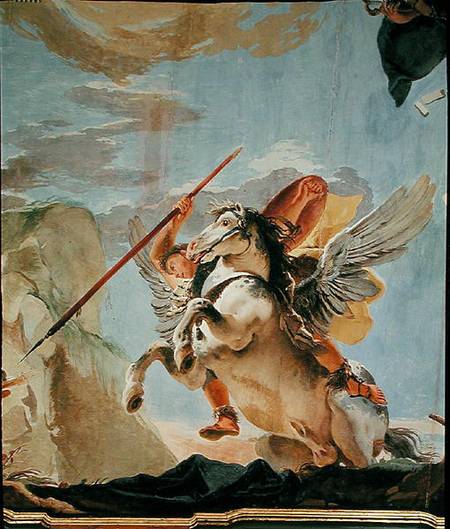 The Force of Eloquence, Bellerophon and Pegasus von Giovanni Battista Tiepolo