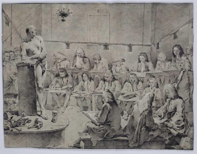 In der Akademie: Künstler beim Aktzeichnen. von Giovanni Battista Tiepolo