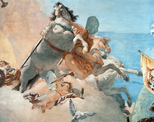 Phöbus Apoll im Sonnenwagen führt dem Bräutigam die Braut zu.(Allegorie auf die Hochzeit zwischen Lo von Giovanni Battista Tiepolo