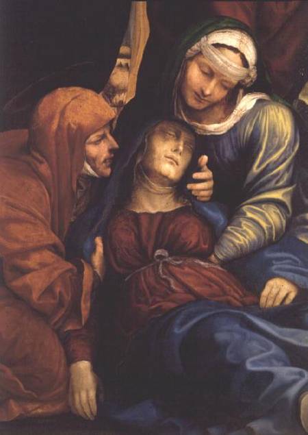Detail of Deposition (altarpiece) showing Madonna fainting von Giovanni Bazzi Sodoma