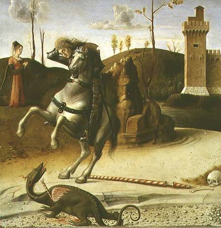 St. George and the Dragon, predella von Giovanni Bellini