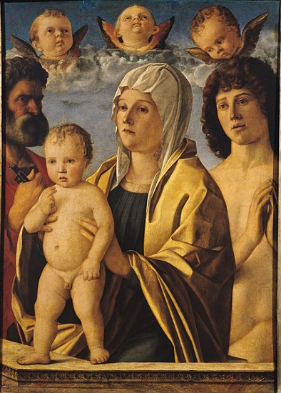 The Virgin and Child with St. Peter and St. Sebastian, c.1487 von Giovanni Bellini