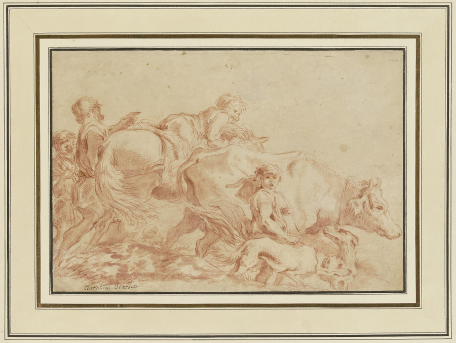 Hirten mit ihrer Herde von Giovanni Benedetto Castiglione
