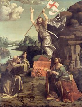 Die Auferstehung Christi mit Heiligen Leonhard von Noblat und Lucia von Syrakus