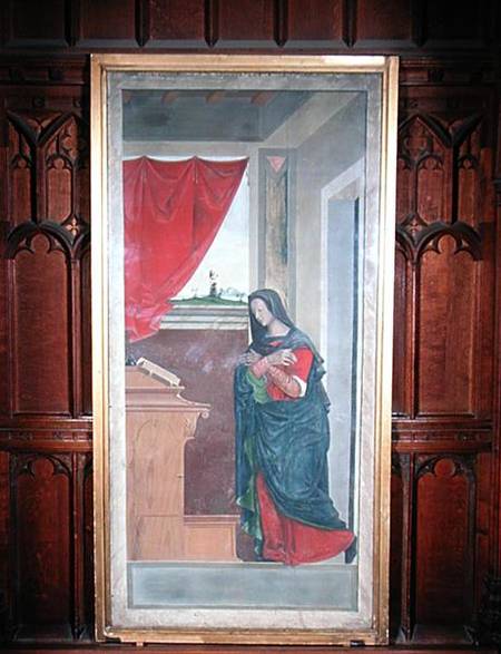 Virgin Annunciate, annunciation panel originally forming one of the outside shutters of the organ in von Giovanni de' Vajenti Speranza