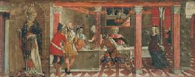 Der Tanz der Salome und Bildnis des Hl. Paulus. Predella eines Altars  Um 1461