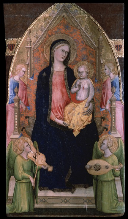 Thronende Madonna mit Kind und Engeln von Giovanni di Bartolomeo Cristiani