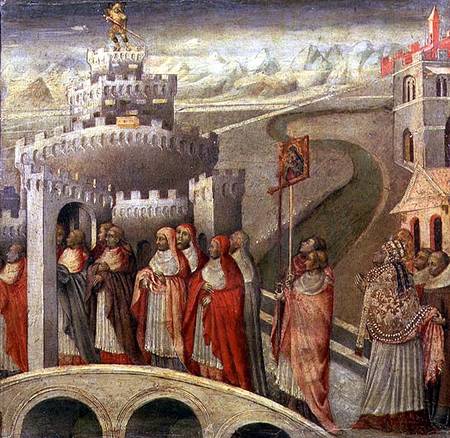 Procession of St. Gregory to the Castel St. Angelo von Giovanni  di Paolo di Grazia