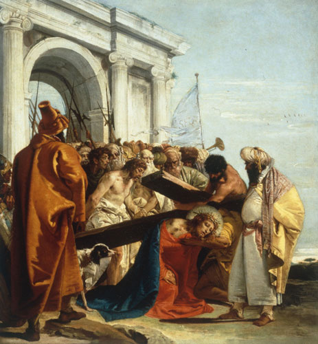 Christus stürzt unter Kreuz von Giovanni Domenico Tiepolo