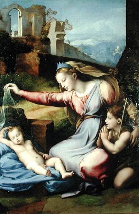 Virgin of the Veil (The Virgin of the Blue Diadem) von Giovanni Francesco Penni
