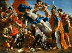 Venus gießt Balsam auf die Wunde des Aeneas