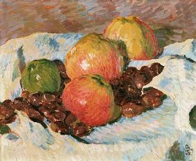Stillleben mit Äpfeln und Kastanien 1908