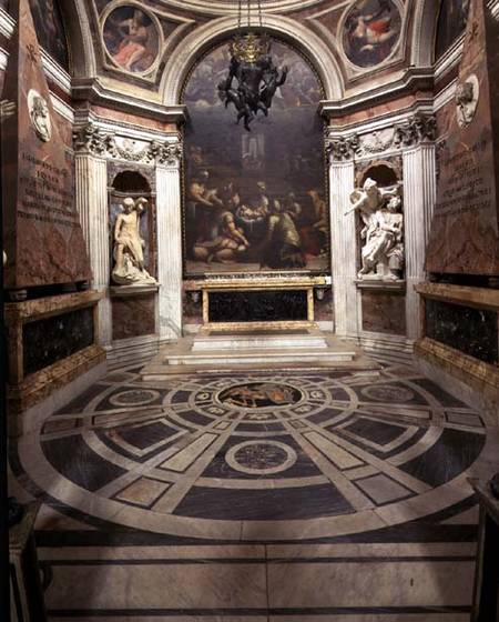 Interior view of the octagonal Chigi Chapel von Giovanni-Lorenzo & Raphael Bernini