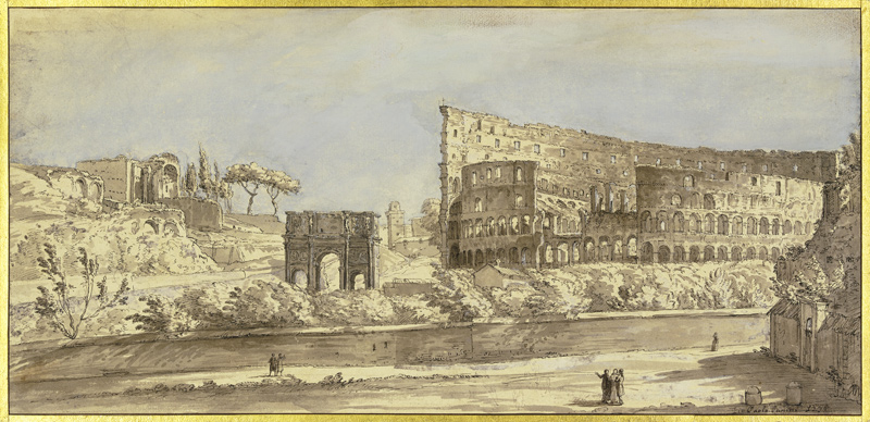 Das Kolosseum und der Konstantinsbogen zu Rom von Giovanni Paolo Pannini