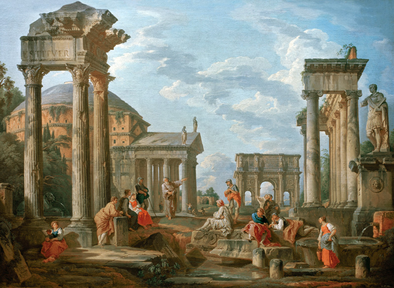 Römische Architektur mit einem Propheten von Giovanni Paolo Pannini
