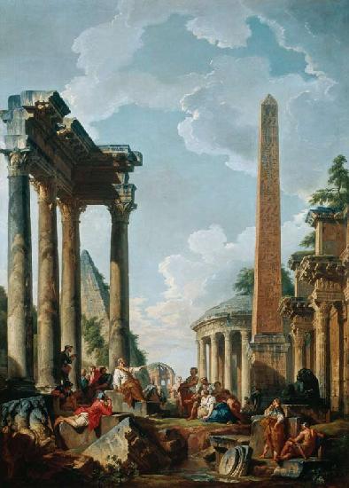 Architectural Capriccio with a Preacher in the Ruins c.1745