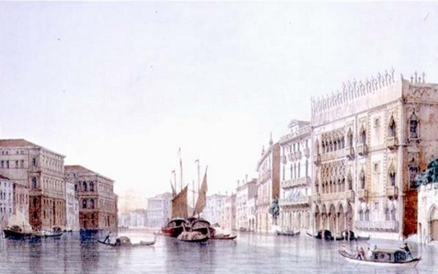 The Grand Canal and the Ca' d'Oro, Venice, engraved by Lefevre (litho) von Giovanni Pividor