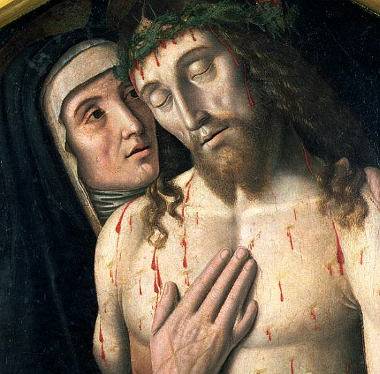 Lamentation of the Dead Christ (detail of 80450) von Giovanni Santi or Sanzio