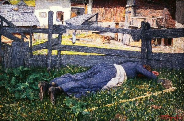 G.Segantini, Schlaf im Schatten von Giovanni Segantini