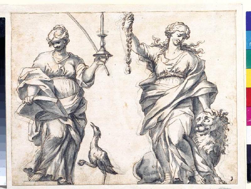 Allegorien der Wachsamkeit und der Stärke. von Giovanni Battista Lenardi