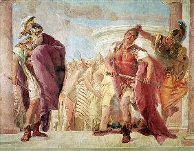 Minerva Preventing Achilles from Killing Agamemnon, from ''The Iliad'' by Homer, 1757