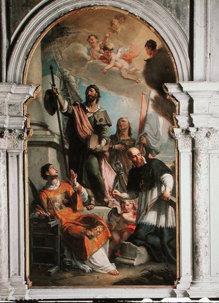 Saint Lawrence, Saint Francis of Sales, Saint Rocco and Saint Anne von Girolamo Brusaferro
