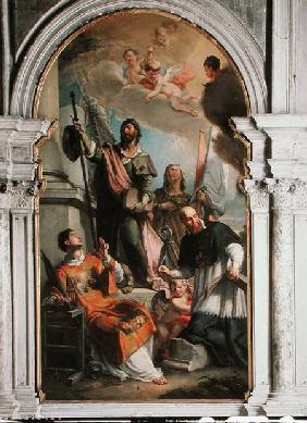 Saint Lawrence, Saint Francis of Sales, Saint Rocco and Saint Anne 1729