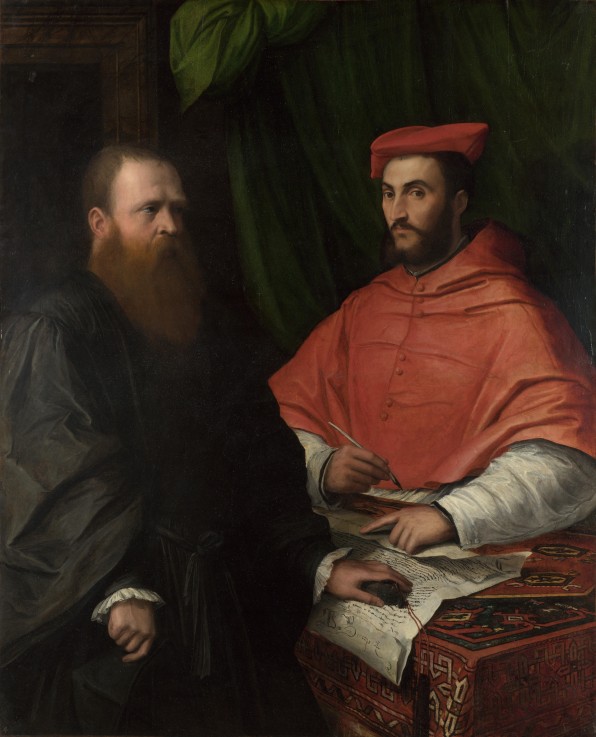 Kardinal Ippolito de' Medici und Monsignor Mario Bracci von Girolamo da Carpi