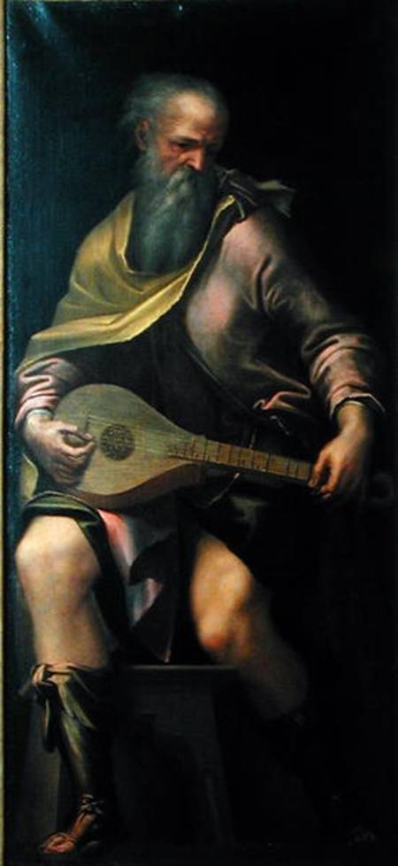 Lute player von Girolamo Mazzola Bedoli