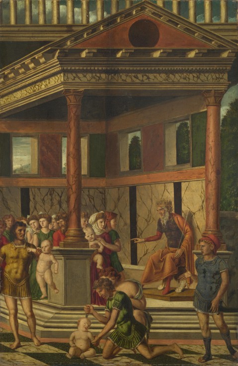 Kindermord in Betlehem mit Herodes von Girolamo Mocetto