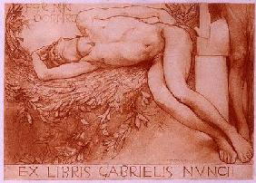 Ex Libris card for Gabriel d'Annunzio