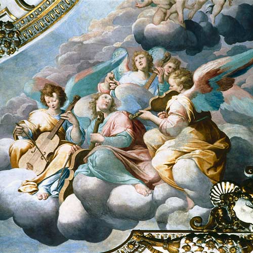 Detail of angel musicians from the vault of the choir von Giulio Cesare Procaccini