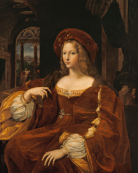 Portrait of Jeanne of Aragon (c.1500-77) wife of Ascannio Colonna, Viceroy of Naples von Giulio Romano