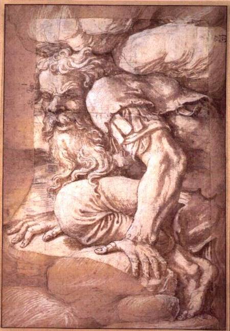 Giant, sketch for the fresco of the Fall of the Giants, Palazzo del Te, Mantua von Giulio Romano