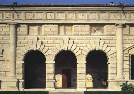 The Loggia delle Muse northern facade of the Cortile d'Onere designed von Giulio  Romano