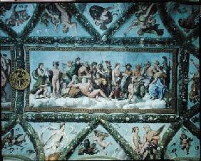 The Council of the Gods, ceiling decoration from the 'Loggia of Cupid and Psyche' 1510-17