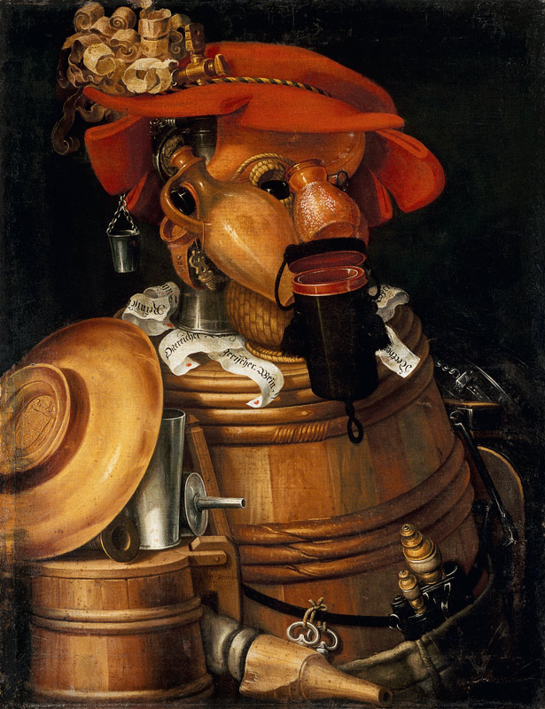 The Waiter: An Anthropomorphic Assembly Of Objects Related To Winemaking von Giuseppe Arcimboldo