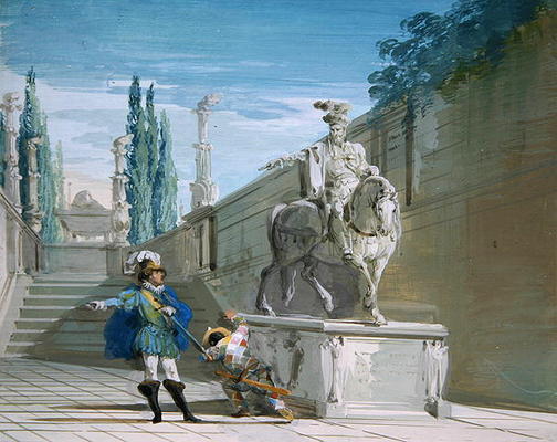 Don Juan, The Challenge (w/c on paper) von Giuseppe Bernardino Bison