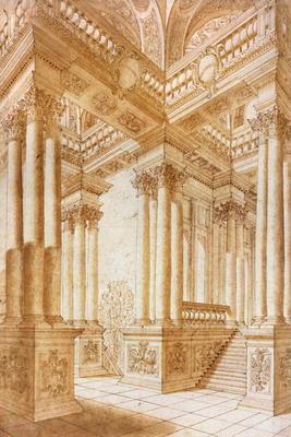 Architectural Study (pen & brown ink with brown wash on paper) 1802