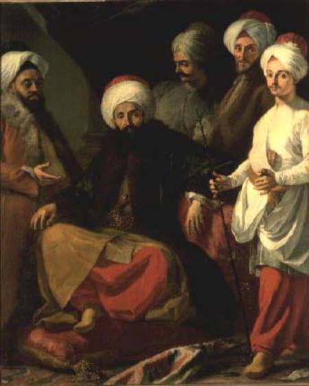 The Turkish Ambassador and his Entourage at the Court of Naples von Giuseppe Bonito