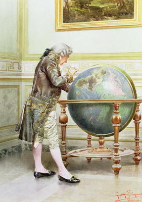 Studying the Globe von Giuseppe Signorini
