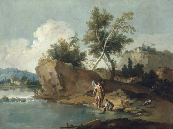 G.Zais, Landschaft mit Tobias u.Engel von Giuseppe Zais