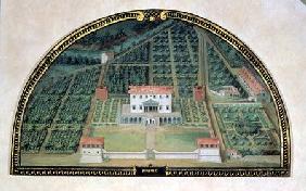 Villa Poggio a Caiano from a series of lunettes depicting views of the Medici villas 1599